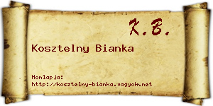 Kosztelny Bianka névjegykártya